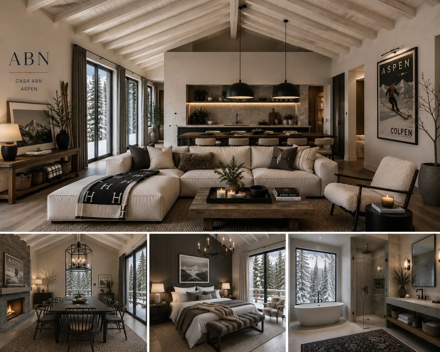 Diseño interior ABN Aspen - estilo refugio de montaña